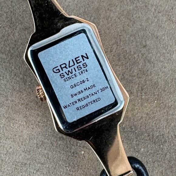 Gruen Curvex Swiss Quartz Dress Watch Women's Rose Gold Plated Luxury Watch - Picture 7 of 9